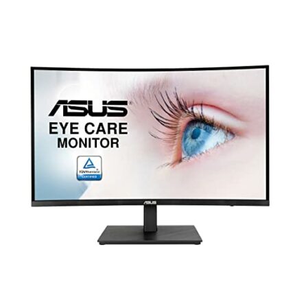 ASUS 27” 1080P Curved Monitor (VA27VQSE) - Full HD, 75Hz, 1ms, Adaptive-Sync/FreeSync, Low Blue Light, Flicker Free, VESA Mountable, Frameless, H