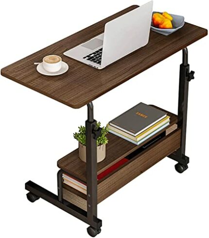 Small Desk for Laptop Small Space Portable Desk Living Room Sofa Bedroom Bedside with Storage Home Office Desk Adjustable Height Desk Removable H