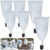 6 Pieces Winter Fleece Plant Cover Plant Frost Protection with Drawstring Horticultural Fleece Tree Fruit Protection Bags for Bushes Ferns Banana