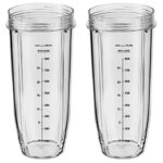 32OZ Tall Cups Compatible with Ninja Auto iQ Blender BN750UK BN495UK BN800UK CB100UK BL450 BL480 BL490 BL491 BL492 BL682, Nutri Ninja Cup Replace