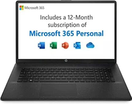 HP 17.3” Full HD Laptop PC 17-cn0041sa, Intel Pentium Gold, 4 GB RAM, 128 GB SSD, Windows 11 in S Mode, with Microsoft 365 Personal 12 Months Inc