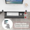 WANGFENG Keyboard Tray Under Desk - Adjustable Tilting Keyboard Shelf with C Clamp Steady Slide Keyboard Stand, No Screw Into Desk Perfect for Ho