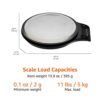 Amazon Basics Digital kitchen scales with LCD display (with batteries), Black and Stainless Steel, BPA free, Weighs up to 11 pounds
