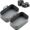 Silicone air Fryer Liners, 2 Pack Reusable, Suitable for The Ninja Dual AF 300UK, Oven and Microwave. Can be Used with The Ninja Dual AF 400UK an