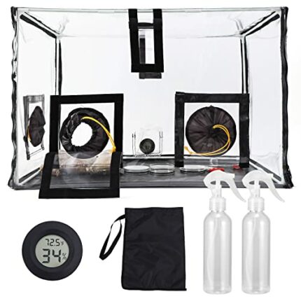 MCCKLE Large Still Air Box Mushroom Mycology Fume Hood Propagation StationsGrow Kit Mushroom Grow Bags （31.5 * 20.5 * 20.5inch） Monotub Kit Mushr