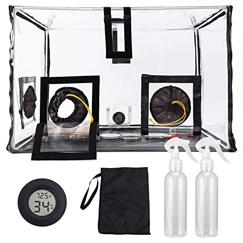 MCCKLE Large Still Air Box Mushroom Mycology Fume Hood Propagation StationsGrow Kit Mushroom Grow Bags (31.5 * 20.5 * 20.5inch) Monotub Kit Mushr