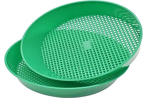 NC 2 Pieces Garden Sieve Floor Sieve Sand Sieve Plastic Garden Stone Sand Soil Seedling Mesh Sieve Gardening Garden Tools Garden Plants Seedling