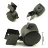 SKOAJAS Plate Casters 5pcs/Set 44 mm Replacement Swivel Casters Furniture Office Chair Baby Crib Sofa Brake Plastic Rolling Roller Wheels Caster