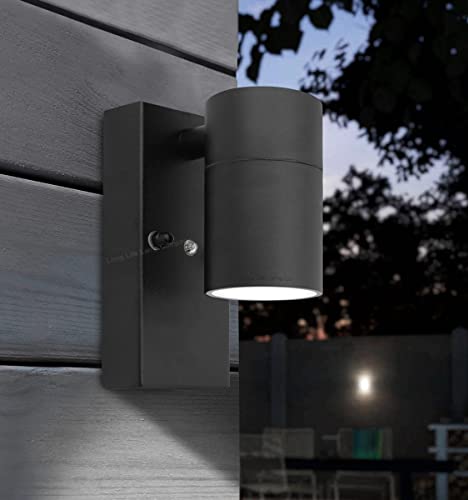 Long Life Lamp Company Black Outdoor Wall Light Dusk Till Dawn Sensor Stainless Steel IP65 ZLC089B