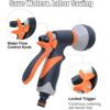 TFUFR Garden Hose Pipe Spray Gun Set, 8 Adjustable Patterns High Pressure Anti-Leaking Hose Gun with Hose Pipe Connect Adapters for Watering Plan