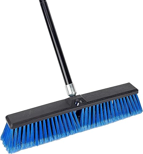 Garden Broom Outdoor Heavy Duty,Telescopic Long Handle with Stiff Bristles Concrete Brooms Floor Brush for Cleaning Scrubbing Driveway Yard Tile