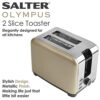 Salter COMBO-7995 Kettle & Toaster Set – Gold 1.7L Fast Boil Kettle, Electric 2-Slice Toaster, 360° Swivel Base, Pull Off Lid, 7 Browning Levels,