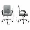WALNUT Computer Chair - Modern Fabric Low Back Office Chair with Adjustable Height, for Reception Dinning Conference Room(Color : Gray, Size : 94