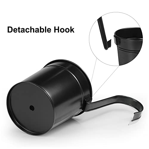 OGIMA 10pcs Hanging Flower Pots, Metal Iron Wall Planter Indoor/Outdoor for Railing Fence Balcony Garden Home Decoration with Detachable Hooks