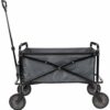 Amazon Basics Garden Tool Collection Collapsible Folding Outdoor Garden's Utility Wagon with Cover Bag, Grey