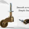 SKOAJAS Plate Casters Vintage Nylon Furniture Castor,Antique Copper Swivel Caster Wheels,Mute Swivel Wheel,with Plunger Rod M10,for Sofa Chair,Co