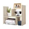 TY ARTS & CULTURE - Expandable Wood Desktop Storage Organizer Multipurpose Desk Bookshelf Display Shelf Rack Counter Top Bookcase for Office Home