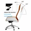 office chair gaming chair computer chair Ergonomic Office Chair High Back, Wooden and PU Leather Seat Adjustable Height Computer Desk Chair for H