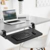 WANGFENG Ergonomic C Clamp-On Keyboard Tray, Adjustable Desk Extender Under Desk Slide-Out Enlarged Keyboard Mouse Holder for Office Home Typing