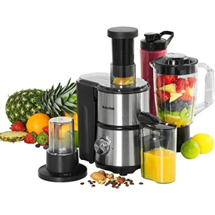 Salter EK4294 4 in 1 Juice and Blender, Multifunctional Juicer/Grinder, 400 W, 2 Speed Settings, For Healthy Protein Smoothies, Juices, Veg, Fres