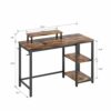 HEEYUE Computer Desk, Industrial Writing Desk with 2-Layer Storage Shelves and Headphone Hook, PC Laptop Table with Monitor Stand,Gaming Desk for