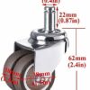 GTYT DIY Hardware 1.5in 38mm Office Chair Swivel Caster Wheels,360° Rotation Stem Castor Wheels,Rubber Furniture Caster,Swivel Chair Caster,Witho