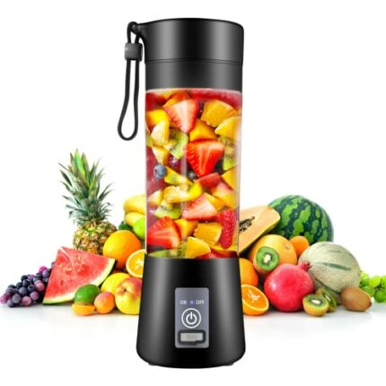 Portable Blender,Personal Blender for Shakes and Smoothies with Rechargeable USB Port,Fresh Juice Personal Size Blender with 380ml and 6 Blades