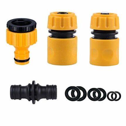 Topways® Garden Hose Connector Set, including Hose End Quick Connector, Hose Waterstop Connector, 2in1 Threaded Tap Connector, Double Male Snap C