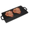 32nd Cast Iron Griddle Plate Suitable for Gas, Electric and Induction Hob, Double Sided Grill Plate with Flat and Ridged Surfaces - 51cm x 23.6cm