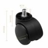 Office Chair Wheel For Hard Floors, Swivel Office Chair Wear-Resistant Double Bearing 80Kg Suitable For All Kinds Of Office Chairs, Furniture Cas
