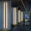 TZSMUM LED Outside Garden Wall Lights Indoor/Outdoor Long Strip Lamp Black Exterior Sconce Aluminium Up Down IP67 Waterproof Modern Terrace Yard
