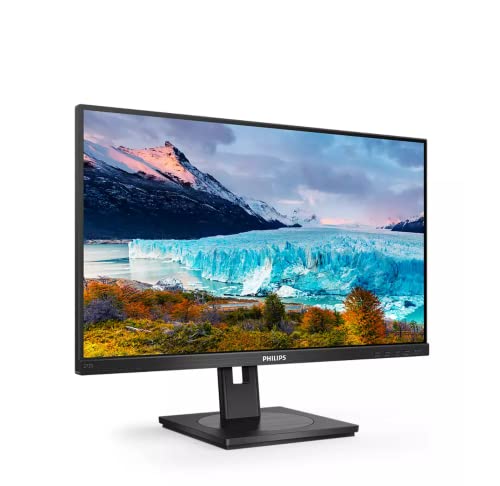 PHILIPS 272S1AE - 27 Inch FHD Monitor,75Hz, 4ms, IPS, Height adjust, Speakers, FlickerFree, AdaptiveSync (1920 x 1080, 250 cd/m², HDMI/VGA/DP/DVI