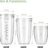 2-Pack Replacement Parts Upgrade 32oz Cups with Flip-Top to-Go-Lid and Rubber Gaskets Compatible with NutriBullet 600w/900w Blender Accessory