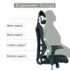 Ergonomic Office Chair Mesh Desk Chair High Back Executive Computer Chair with Adjustable Headrest, Backrest and Lumbar Support, 3D Breathable Sw