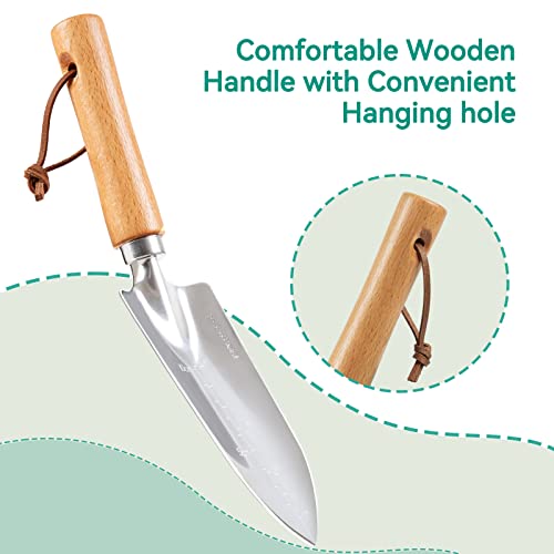 Grenebo Gifts for Mom - Best Ever Gifts for Mom from Daughter or Son, Unique Gift Ideas for Mom,3 Pieces Garden Tools Gardening Tools with Wood H
