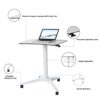 Pneumatic Adjustable Height Laptop Desk, Sit and Stand Mobile, Ergonomic Design, Excellent Computer Workstation for Classrooms, Offices, and Home