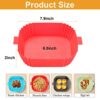7.9Inch Air Fryer Silicone Pot Square Liners, Air Fryer Silicone Basket Baking Tray Reusable for COSORI, Ninja, Tower, Instant, Heat Easy Cleanin
