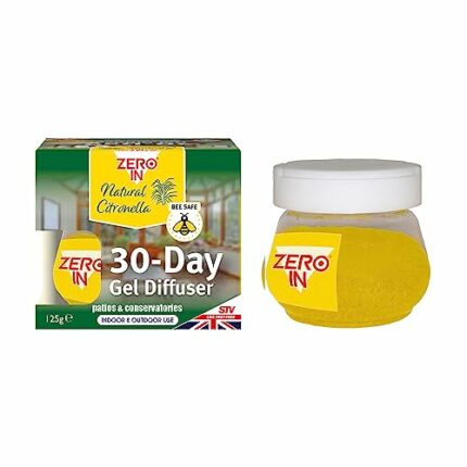 Zero In 30-Day Gel Diffuser, Natural Citronella, Mosquito Repeller, Indoor and Outdoor Use, Bee Safe, Travel Size