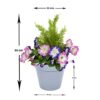 Artificial Pink & Purple Petunia Grey Patio Planter 60cm/24in