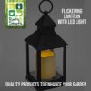 VFM - Lanterns for The Garden, Transparent LED Flickering Flameless Lantern Light, Use Indoors in Living Rooms, Decorative Candles, Hanging Outdo