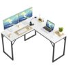 CubiCubi L Shaped Desk, 50.4 Inch Computer Corner Desk, Modern Home Office Study Writing Workstation, Space-Saving, Easy to Assemble, White