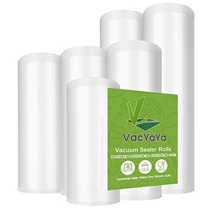 VacYaYa 6 Pack 15cmx6m(1) und20cmx6m(3) und28cmx6m(2) Rolls (Total 30m) Vacuum Food Sealer Machine Freezer Bags Rolls with BPA Free,Heavy Duty,Gr
