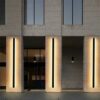TZSMUM LED Outside Garden Wall Lights Indoor/Outdoor Long Strip Lamp Black Exterior Sconce Aluminium Up Down IP67 Waterproof Modern Terrace Yard