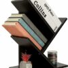 BRILENS 3 Tier Tree Bookshelf, 3 Shelf Bookcase, Modern Book Storage, Free Standing Tree Bookcase, Utility Organizer Shelves for Home Office, Liv