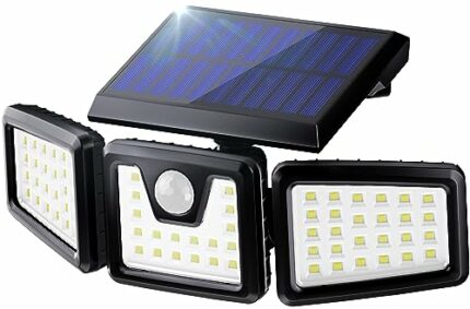 Solar Lights Outdoor, Solar Security Lights Motion Sensor 270° Wide Lighting Angle, Solar Powered Wall Lights IP65 Waterproof, Solar Flood Lights