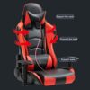 FMXQYH Gaming Chair for Adults, Ergonomic Office Chair with Footrest, PU Leather Material Computer Chair Can Be for Office, Home and Playing Game