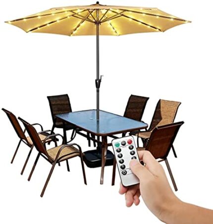 Parasol Lights Patio Umbrella Lights Cordless String Lights with Remote Control 8 Mode LED Umbrella Pole Light Battery Operated Waterproof for Um