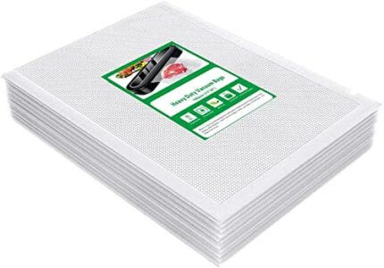 LATERN 100Pcs Vacuum Food Sealer Bags, 20cm x 30cm Thicken Textured Food Storage Bag Pre-Cut Easy Tear Notch Sealer Bags Thick Embossed Bags for