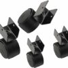 GTYT Furniture Caster Swivel Casters Wheels 4 X Castor Wheel U-Clamp Swivel Castor For Baby Cot Plastic Caster 18mm Black Non-slip