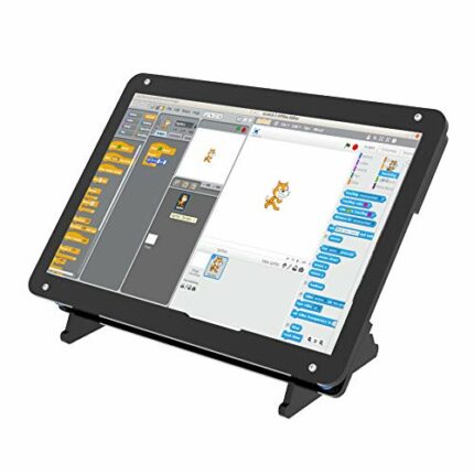 Jun-Saxifragelec Portable Monitor with Acrylic Case 7 inch Screen - IPS Capacitive Display 1024x600 - Compatible with Raspberry Pi 4, Win10 IOT a